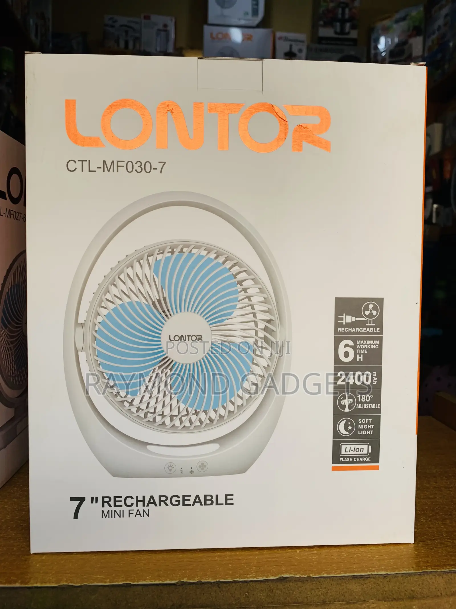 Lontor Rechargeable Mini Table Fan CTL-Mf030-7