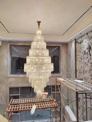 Big Crystal Chandelier Open Parlor Light Available Now