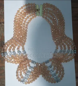 6layers Gold And Silver Crystal Bead. 2layers Pink Bead