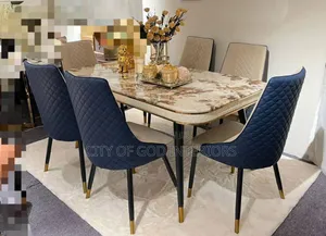 High Class Dining Set With Marble Top by 6