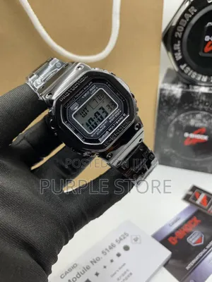 Gshock Digital Solid Silver and Black