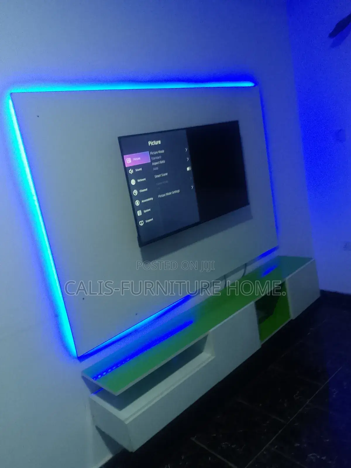 6ft X 6ft TV Console (White and Green)