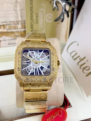 Photo - Cartier Engraved Body Transparent Dial Watch Rosegold