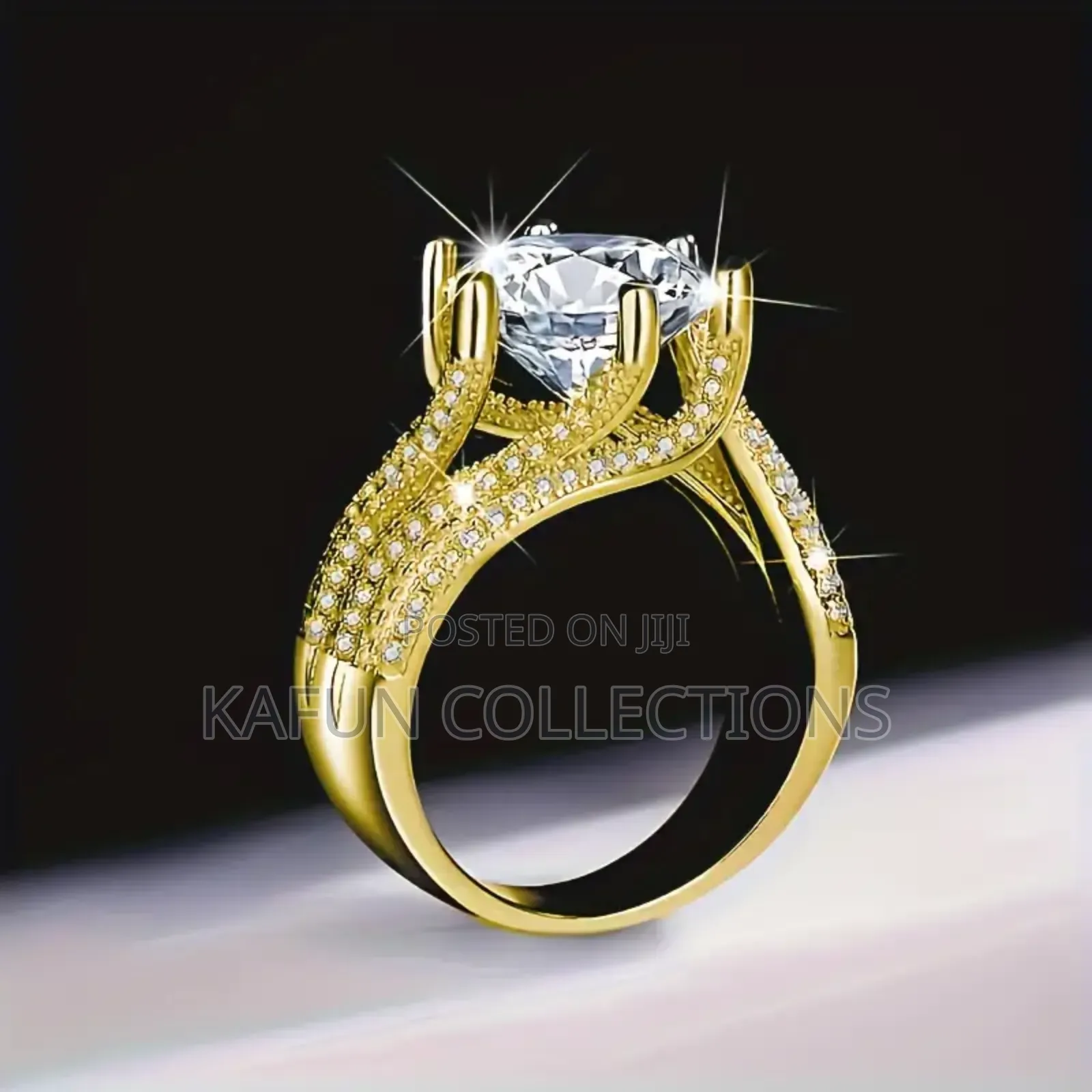 Zirconia Solid Gold Luxury Engagement/Proposal Ring