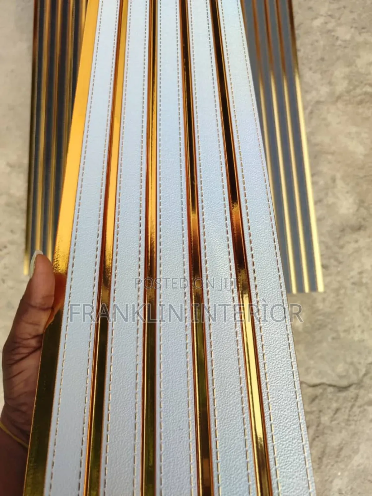 White and Gold Fluted Panel