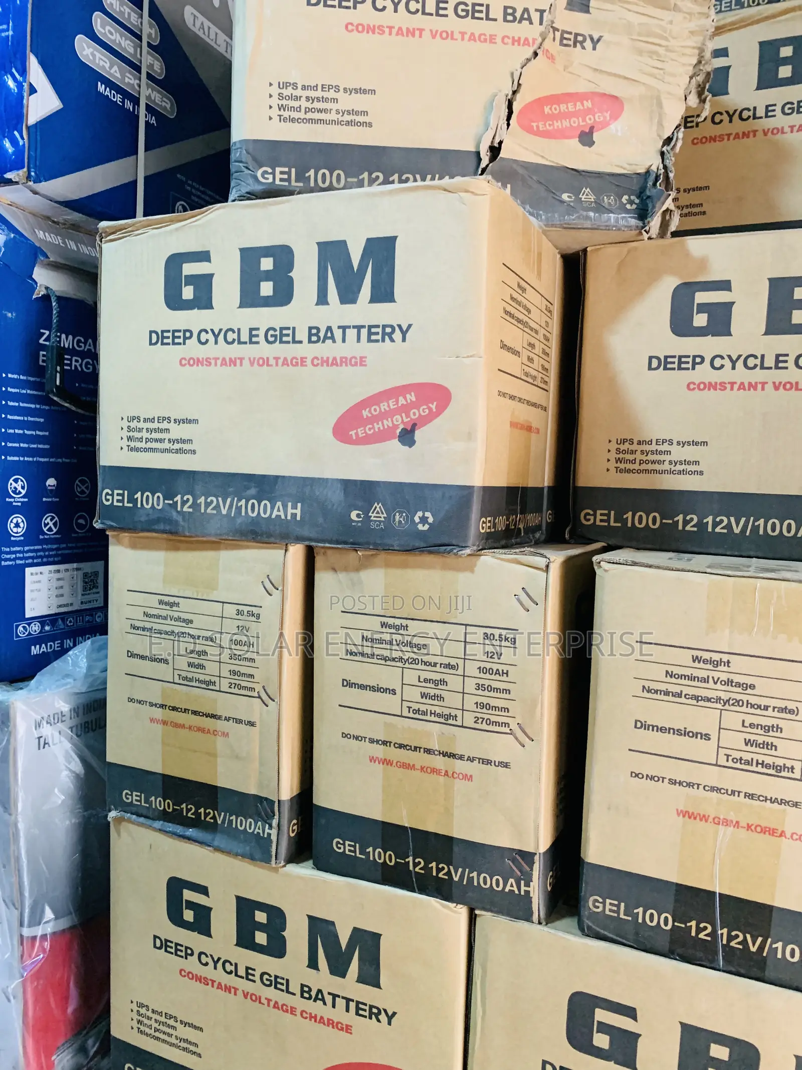 GBM SOLAR Battery 100ah 12v Is Available Now