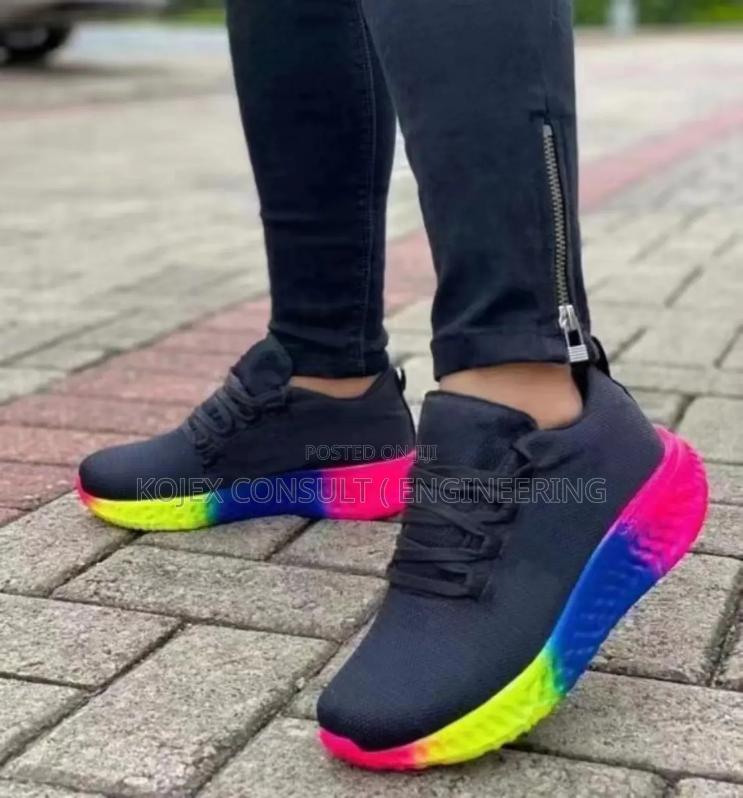 Rainbow Colour Sole Sneakers
