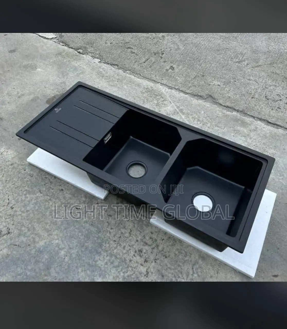 Marble Black Double Blow Kitchen Sink