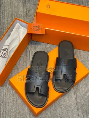 Original Hermes Leather Slippers Available in Store