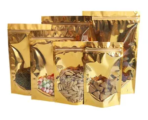 Gold Transparent Pouch 10x15cm 50pcs