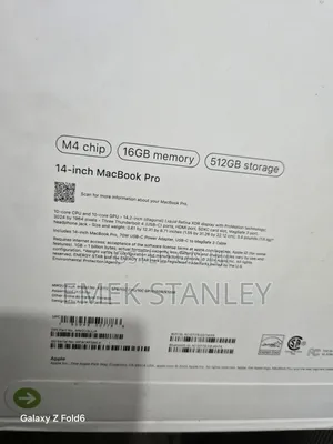 New Laptop Apple MacBook Pro 2024 M4 14-inch 16GB Apple M4 SSD 512GB
