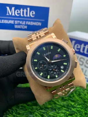 Mettle Chronograph Wristwatch With Box Rosegold