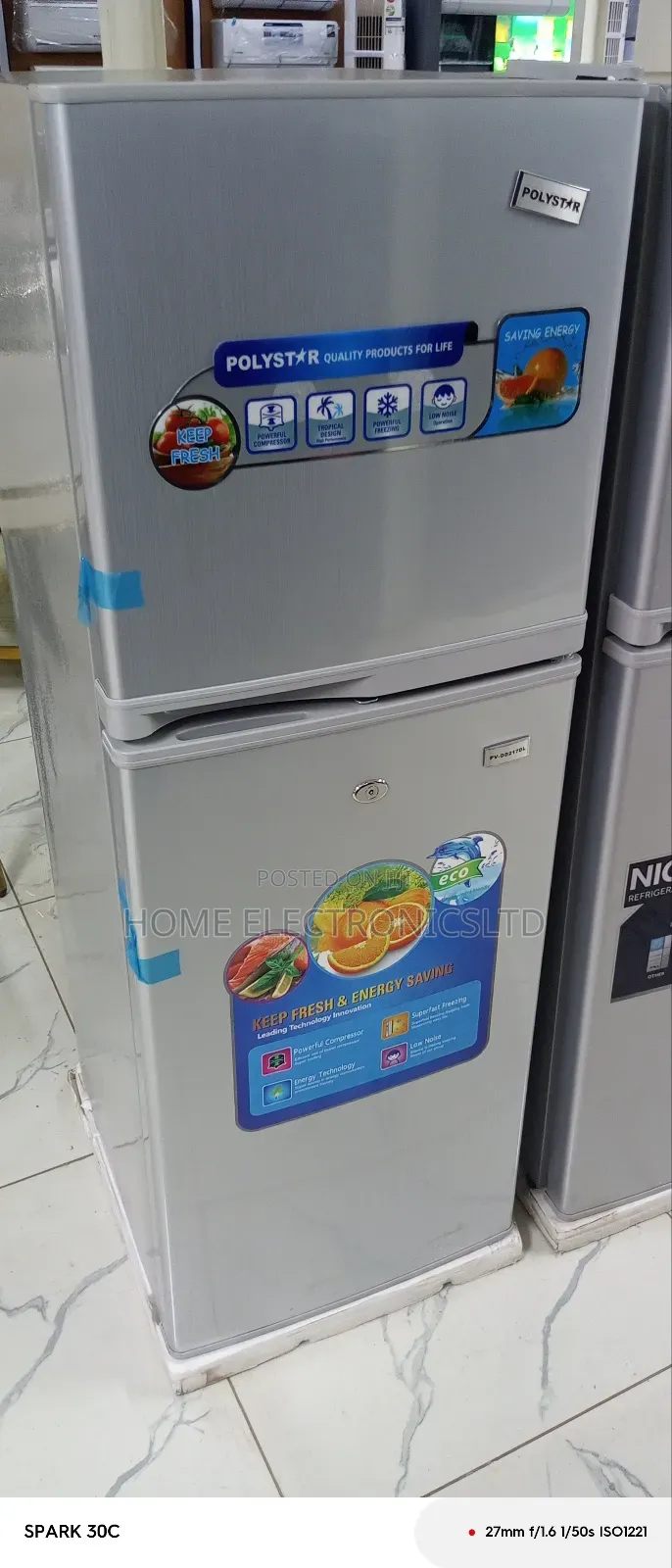 Polystar Fridge Double Doors 217 Liter
