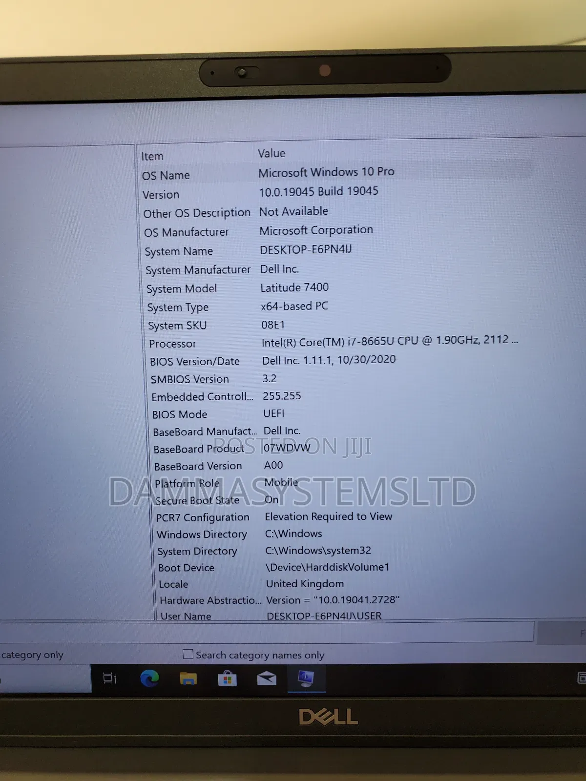 Laptop Dell Latitude 7400 8GB Intel Core i5 SSD 256GB