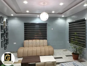 Black Patterned Day and Night Window Blinds