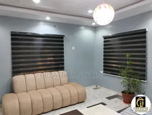 Black Patterned Day and Night Window Blinds