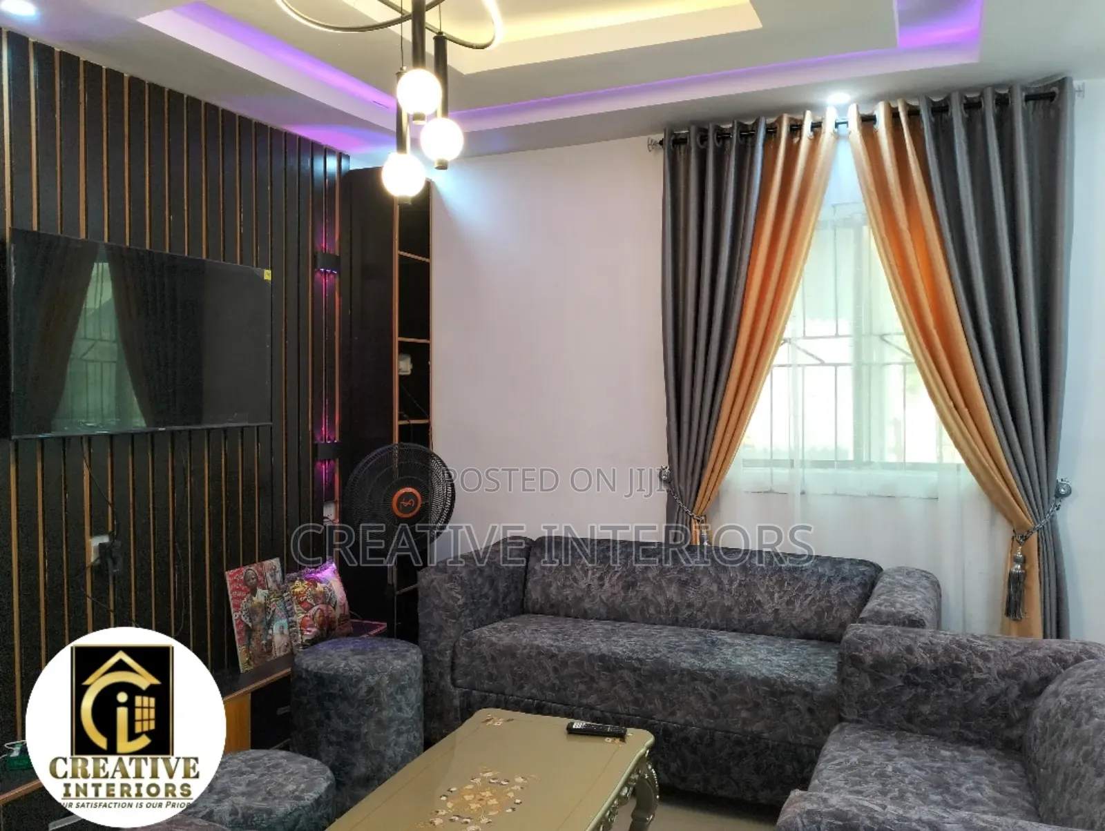 Grey/Gold Curtains Material