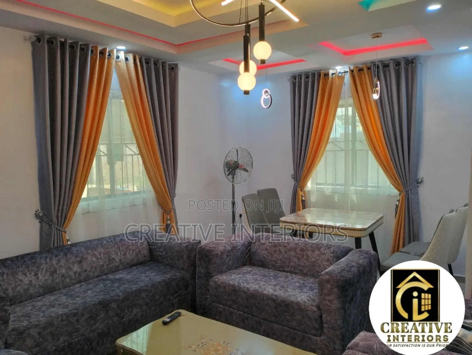 Grey/Gold Curtains Material