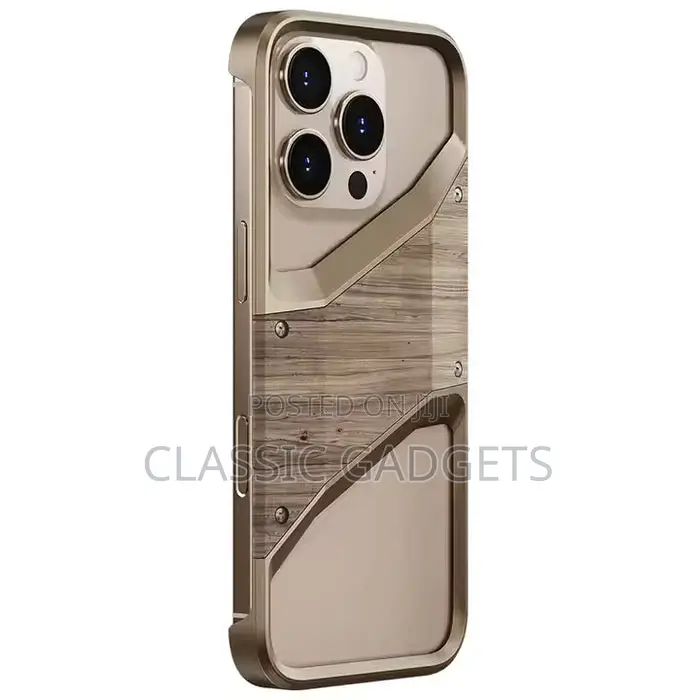 Aluminum Alloy Wood Frameless Case for iPhone 16 Pro Max