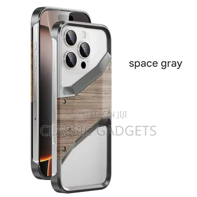 Aluminum Alloy Wood Frameless Case for iPhone 16 Pro Max