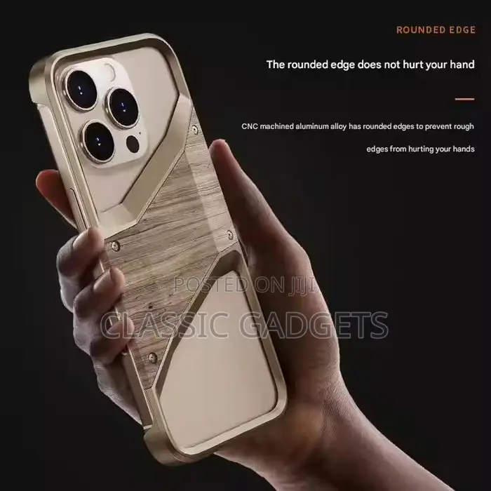 Aluminum Alloy Wood Frameless Case for iPhone 16 Pro Max