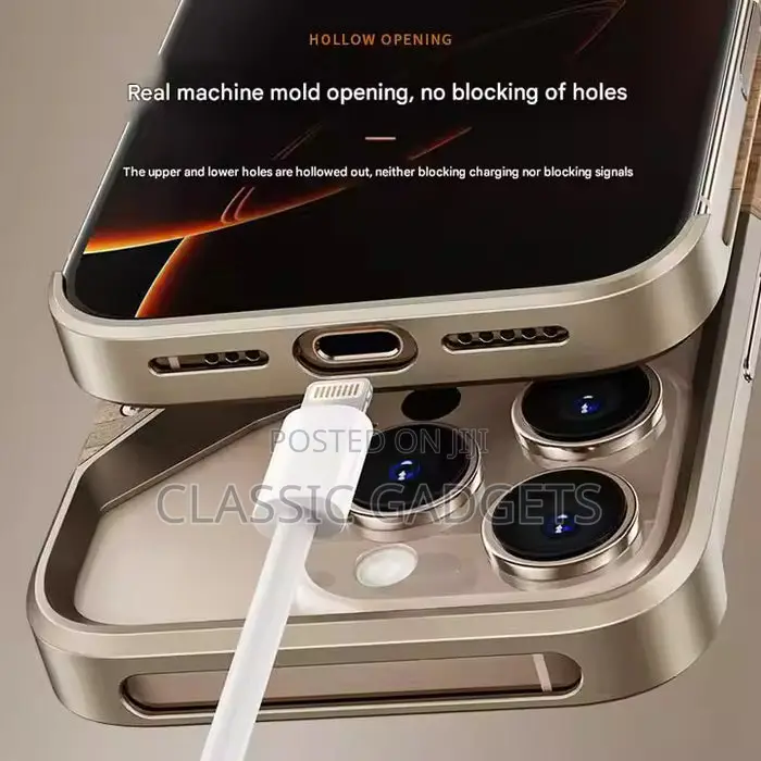 Aluminum Alloy Wood Frameless Case for iPhone 16 Pro Max