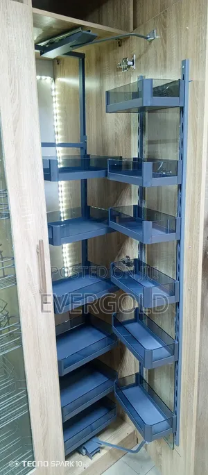 Glass Cabinet Pantry Available With Complete Accessories