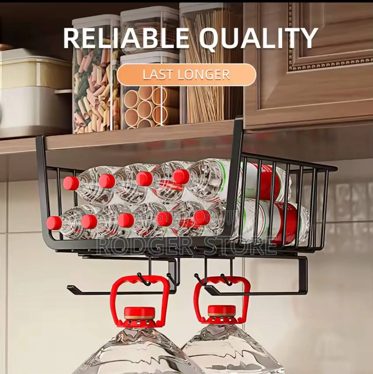 Kitchen Under Cabinet Basket Shelf Tissue Cup Holder Close