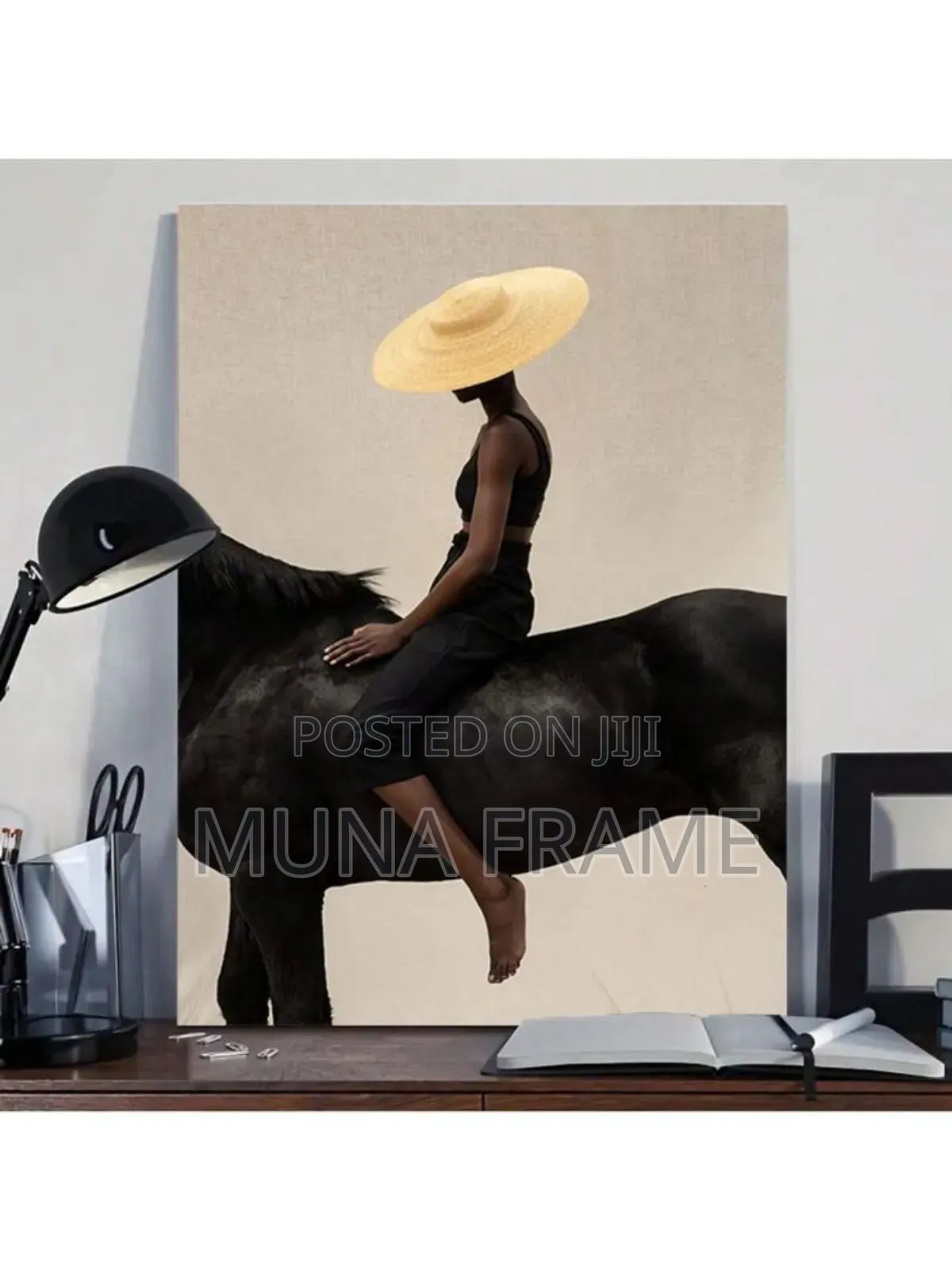 24/26 Inchet Abstract Black Horse With a Lady
