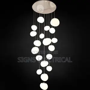 Nordic Cobblestone Glass Shade Led Pendant Lights