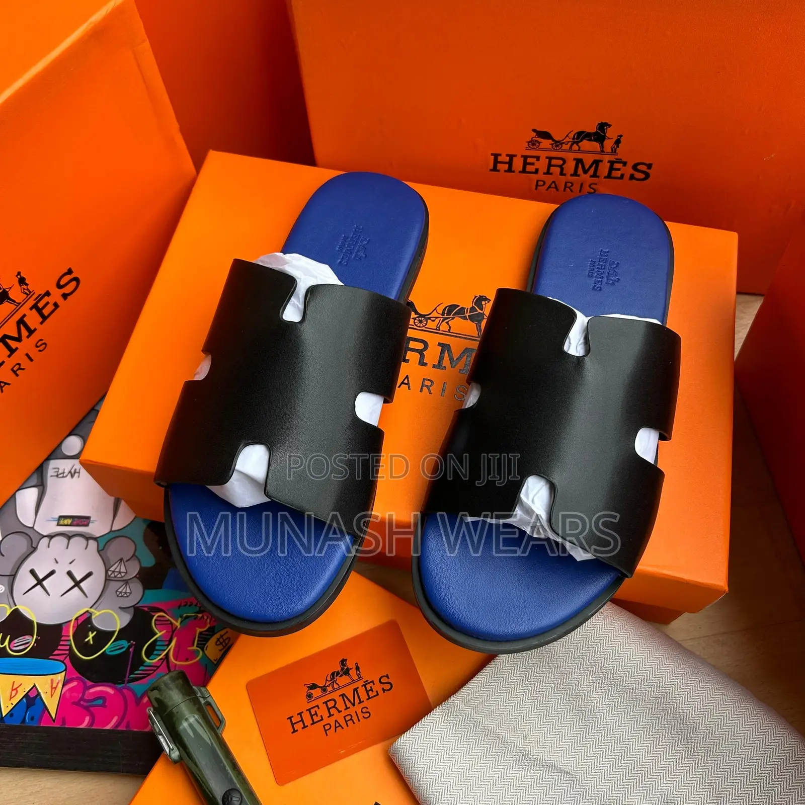 Valentino X Hermes Leather Slipers