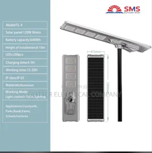 120w Led Solar Street Light for Commercial Roads.