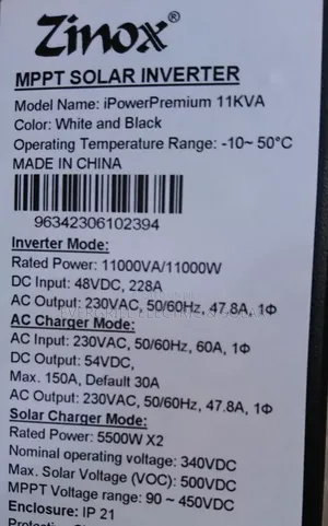 Ipower Premium Solar Hybrid Inverter 11kva 48V