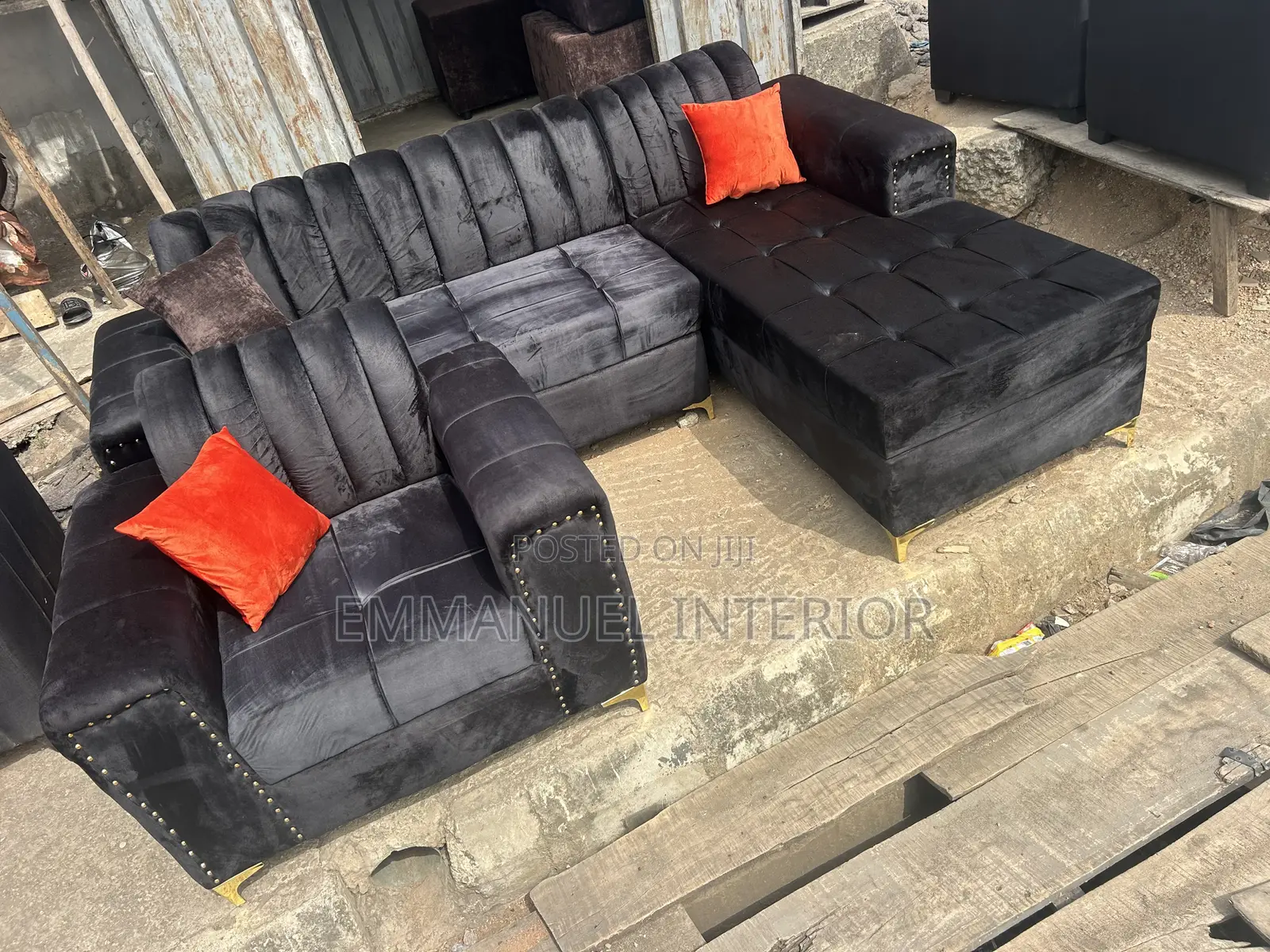 A Living Room Couch With Throw Pillow