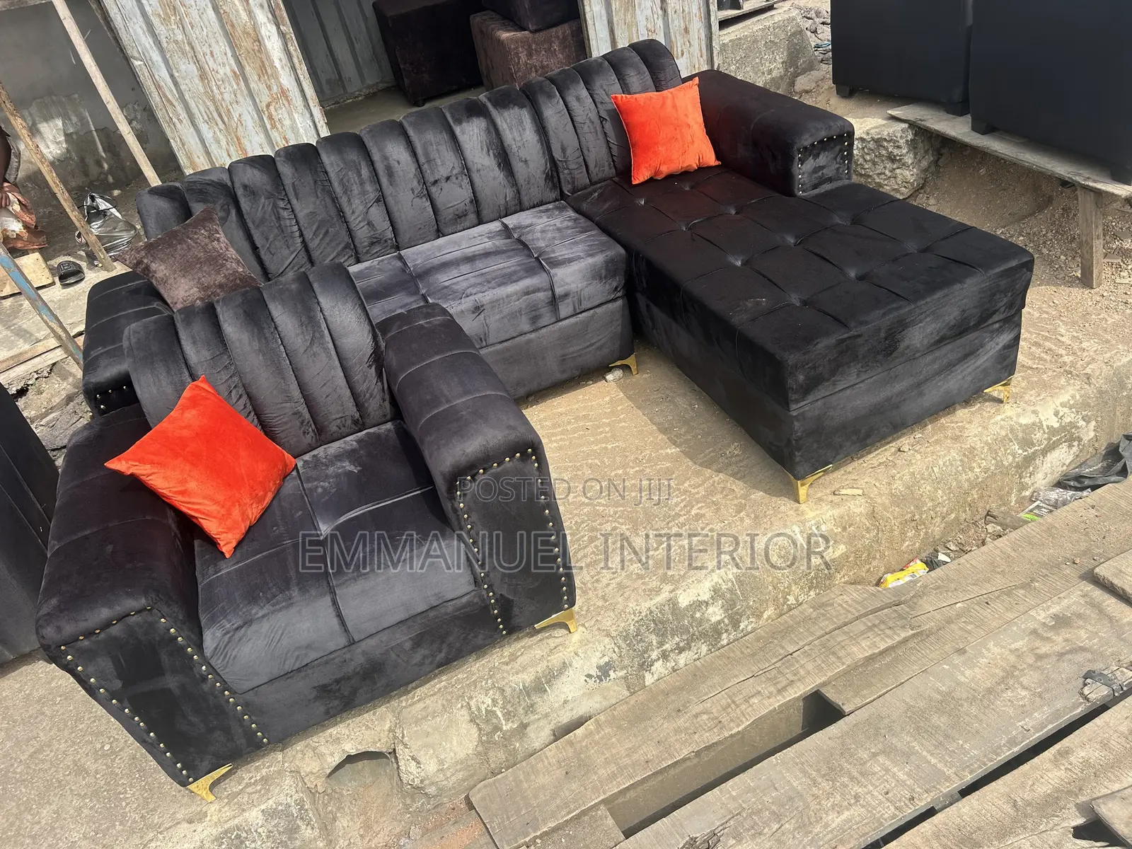 A Living Room Couch With Throw Pillow
