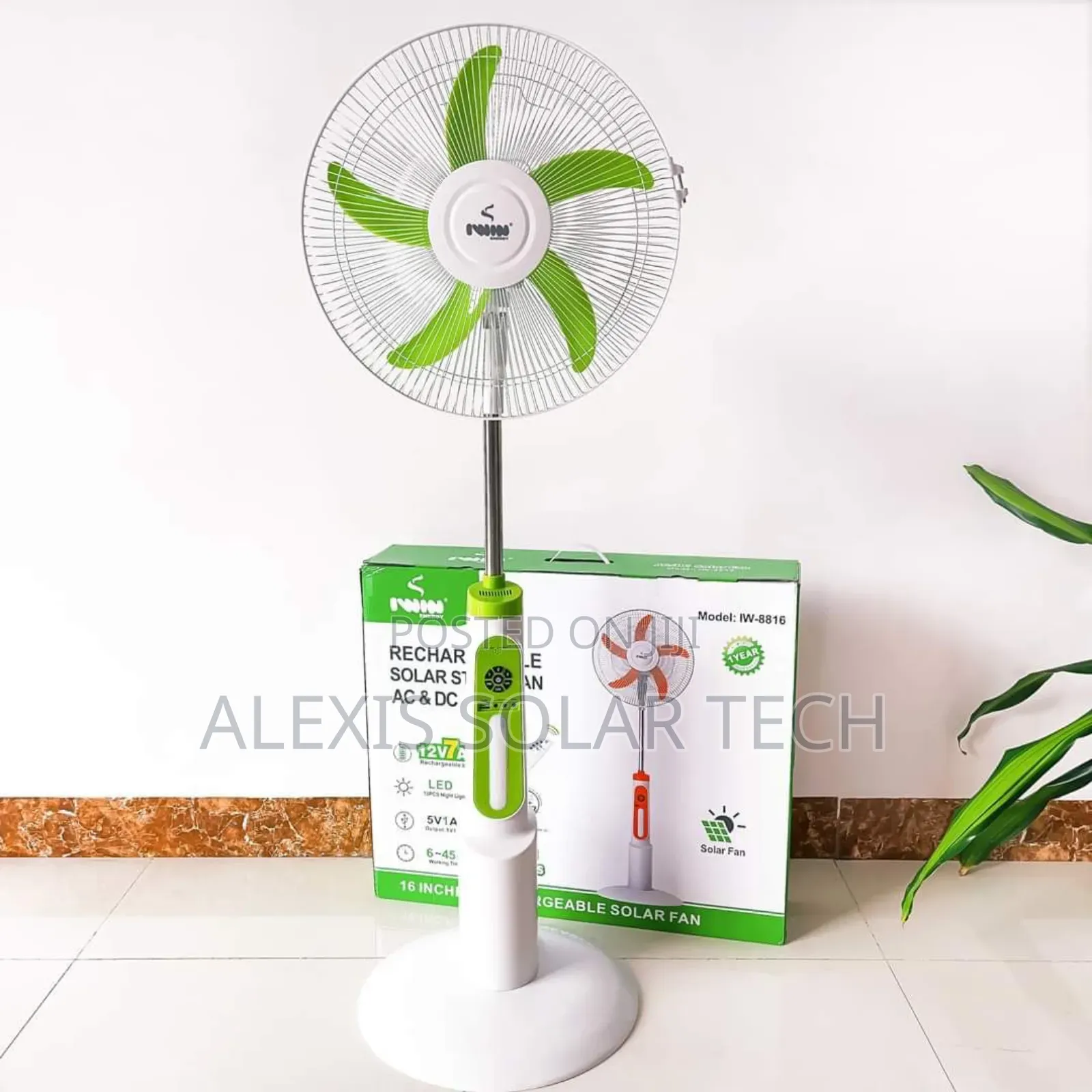 Rechargeable Iwin Solar Fan