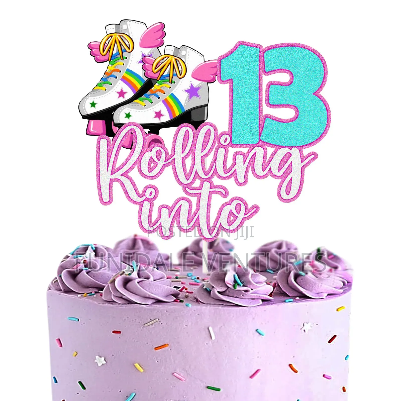 Rolling Into 13 Cake Topper