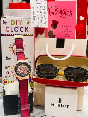 Hublot Watch Set, Cartier Glass, DIY Clock Valentines Spec