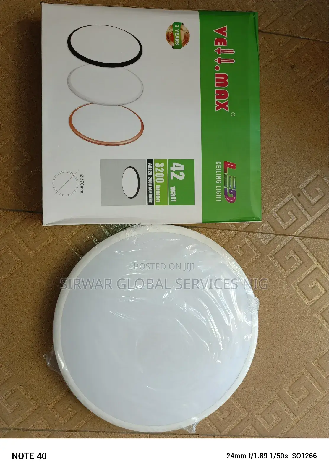 42w Ceiling White Frame