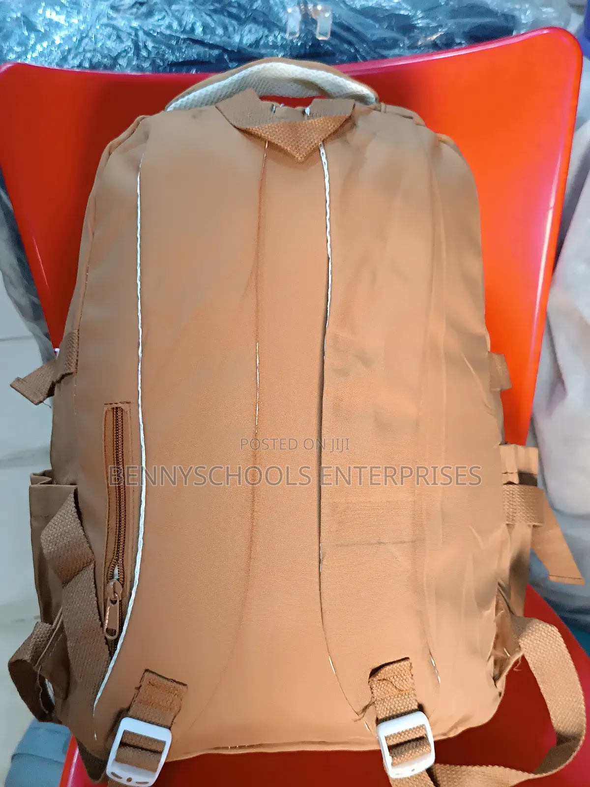 Brown Light Stock School Bag and Backpack