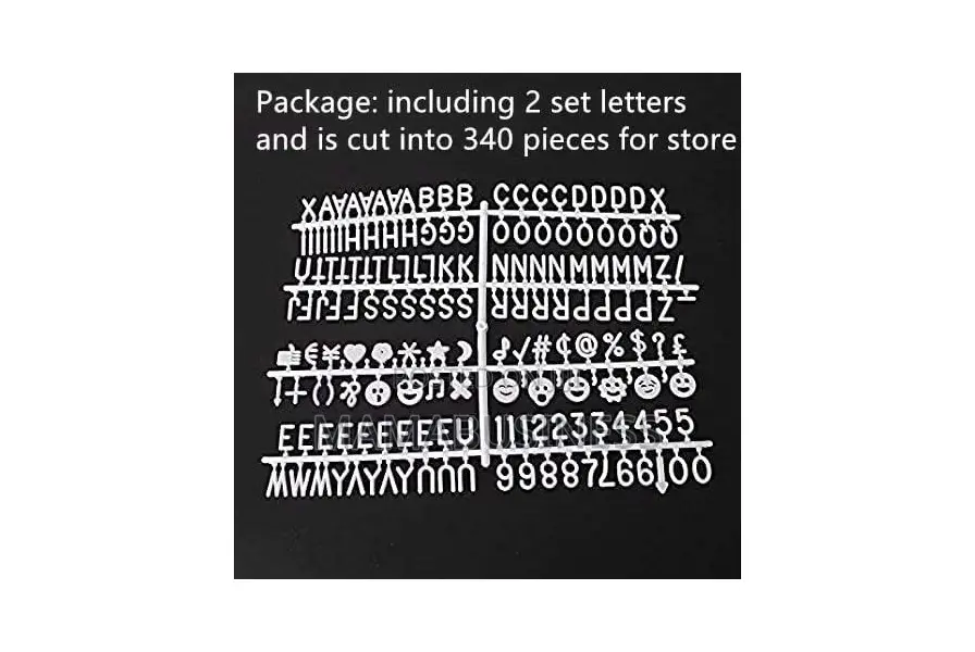 White Plastic Characters Letter Set for Letter Board