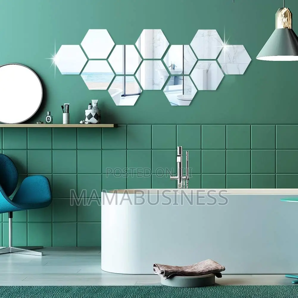 7pcs Hexagon Flexible Deco Mirror