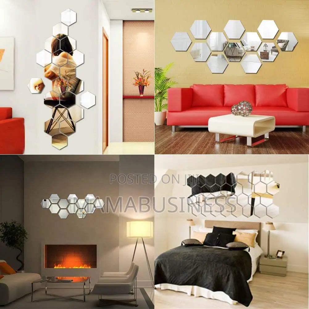 7pcs Hexagon Flexible Deco Mirror