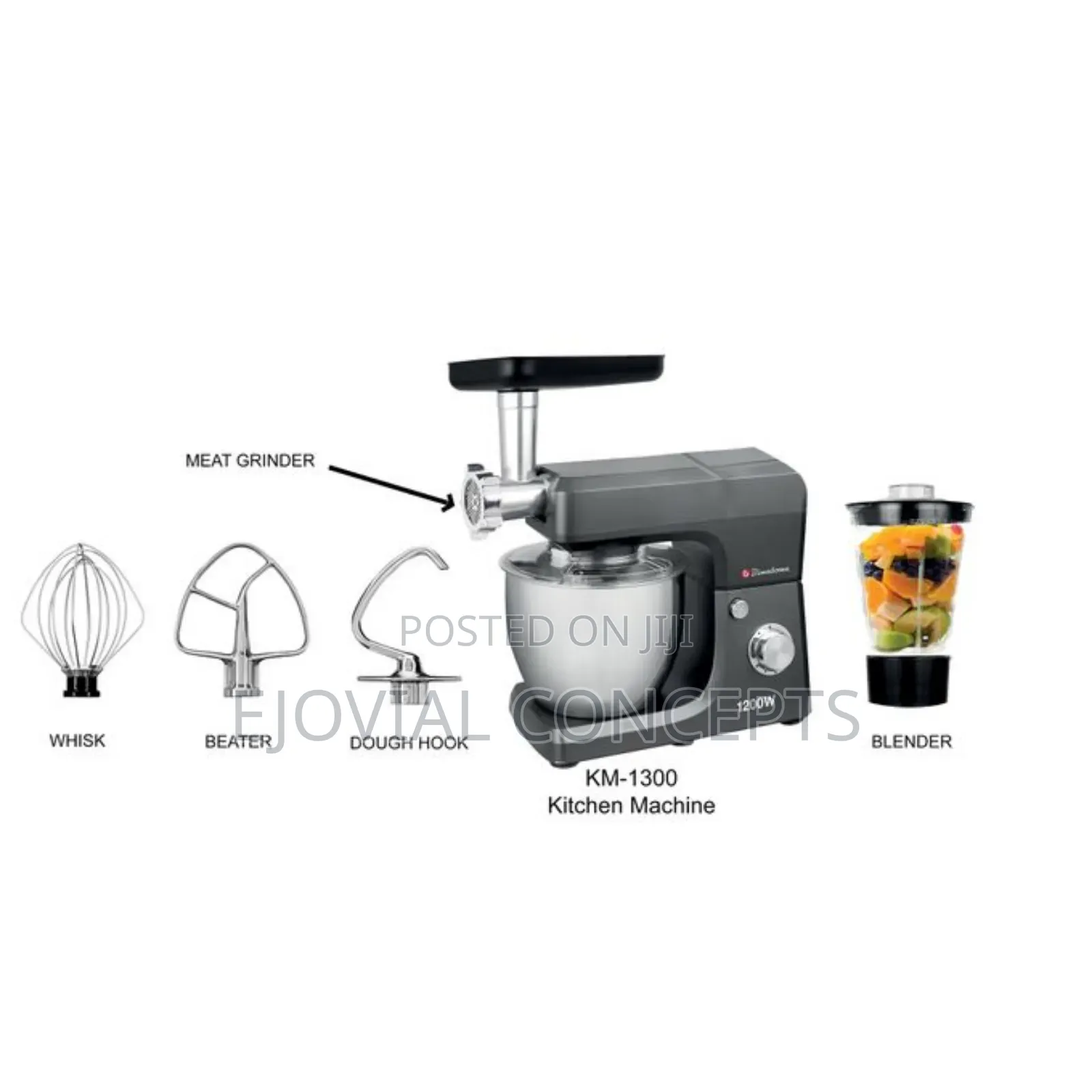 Binatone 3-in-1 Kitchen Machine and Yam Pounder (KM-1300)