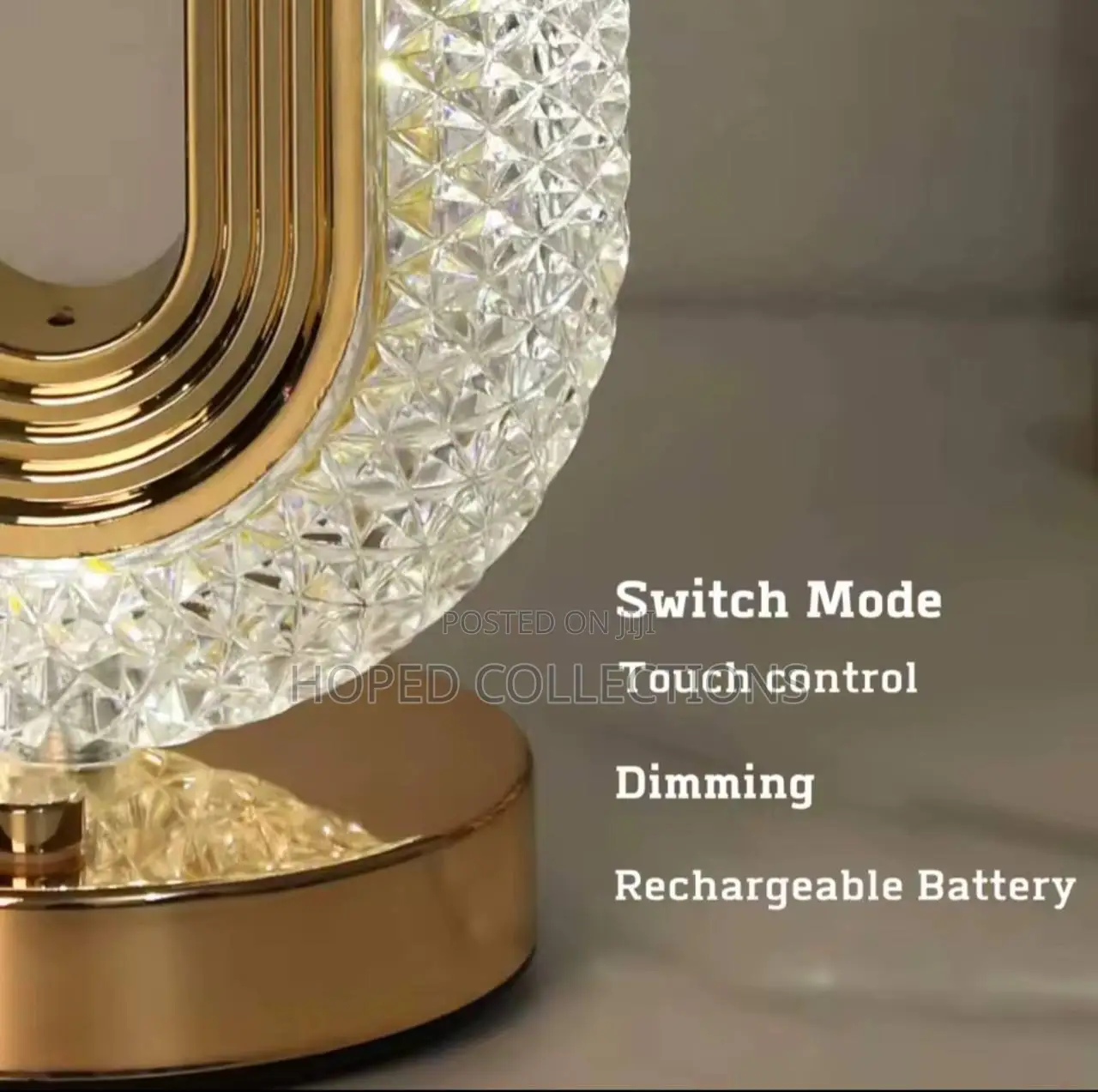 Luxurious Oval Crystal Table Lamp