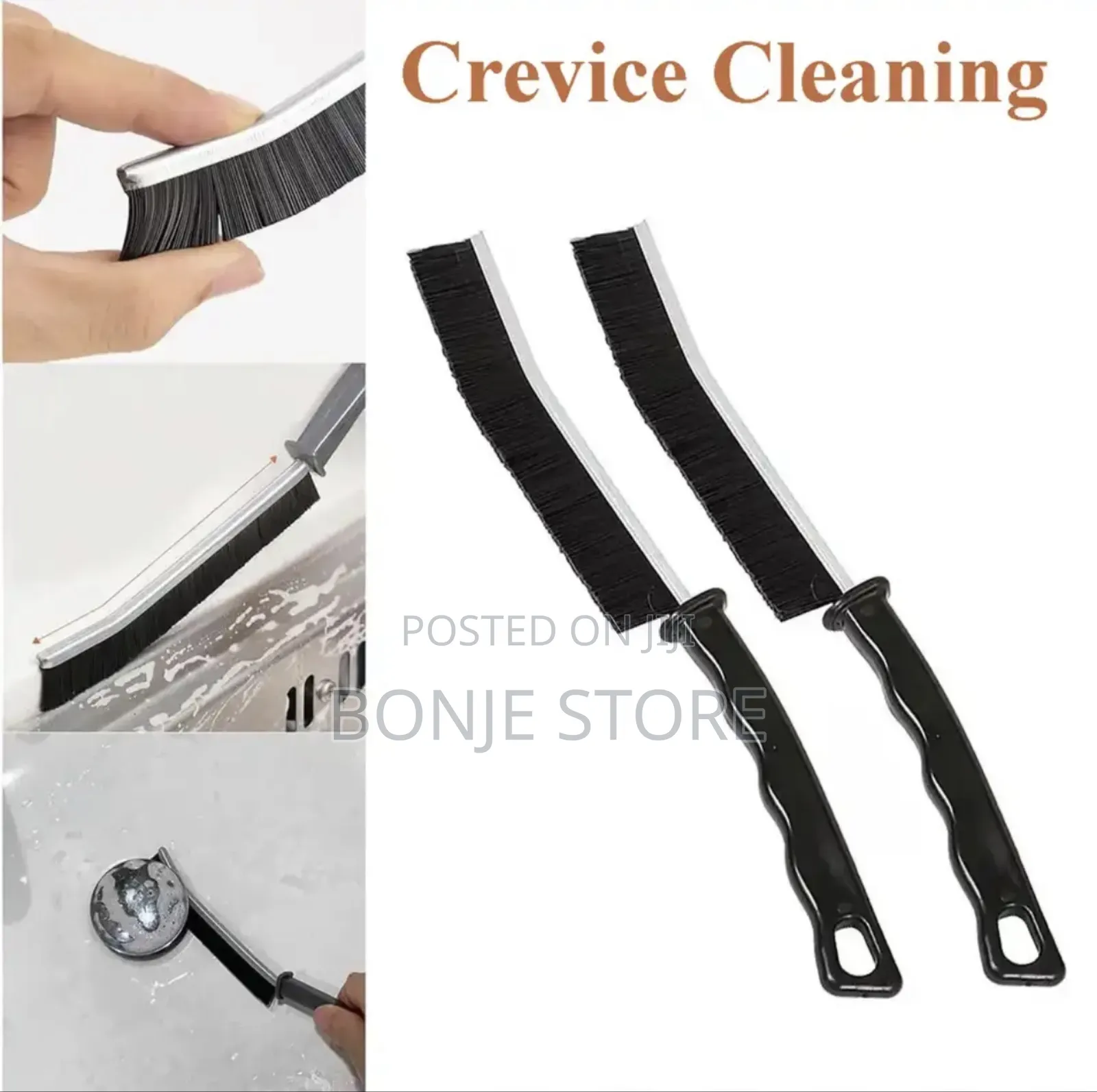 2pc Crevice Long Handle Multifunctional Quick Cleaning Brush