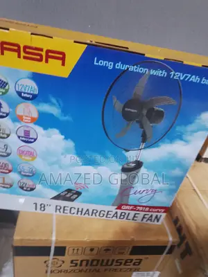 New in QASA 18" Rechargeable Fan Ac/Dc Auto Change Over