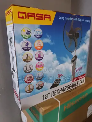 Original QASA 18 Inch Rechargeable Fan With 1 Year Warranty