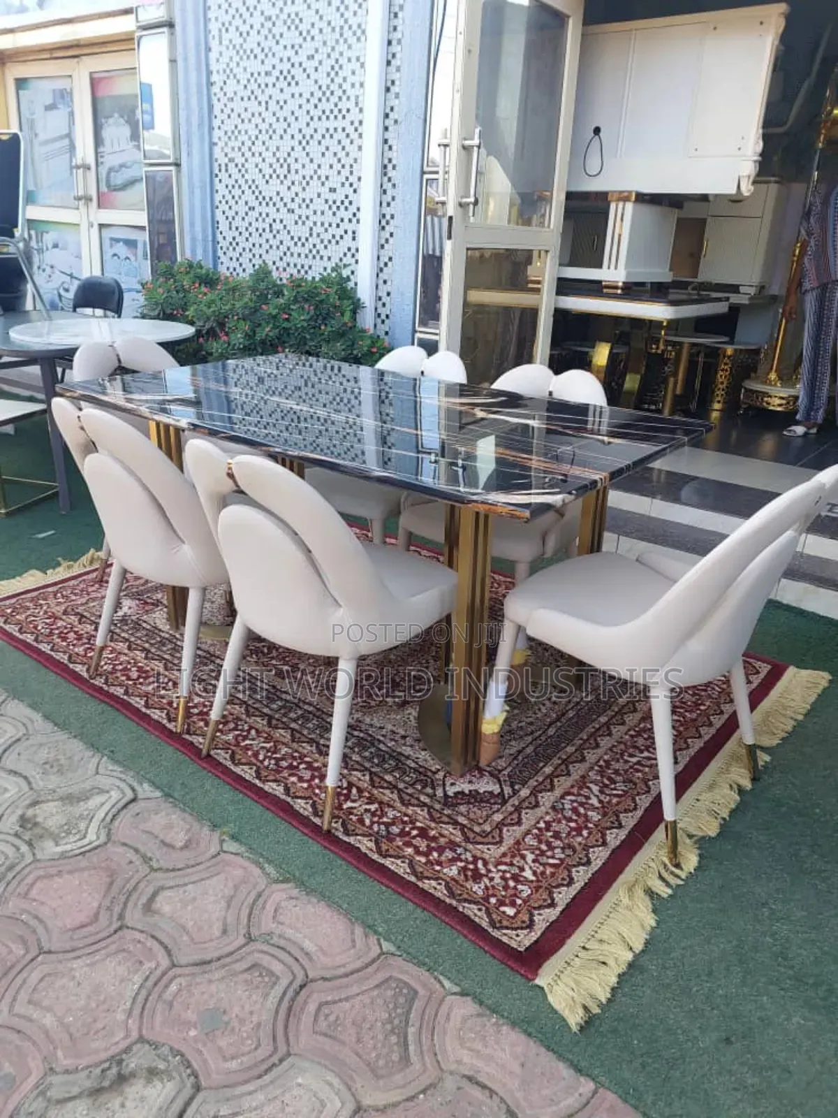 New Modern Luxury White Dining Table With Chairs
