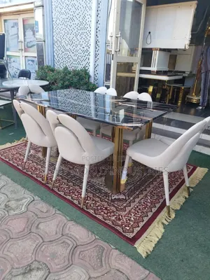 New Modern Luxury White Dining Table With Chairs